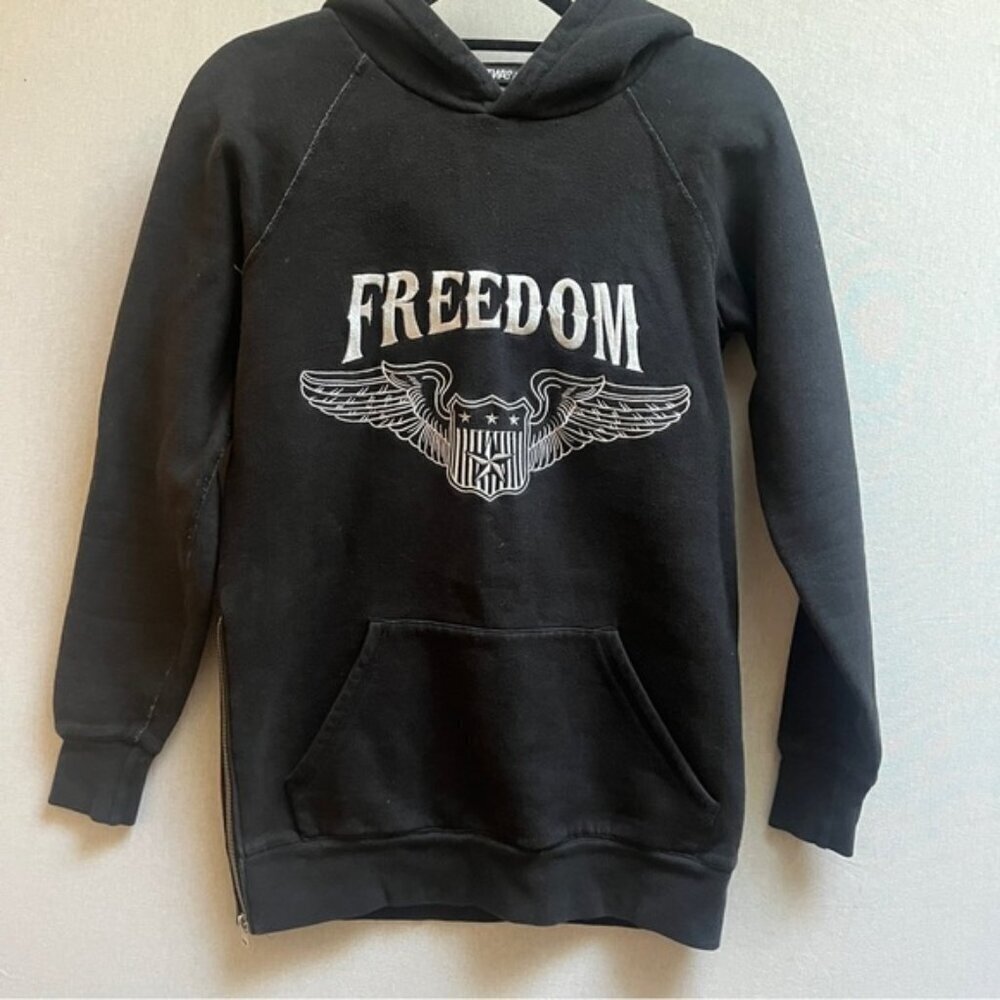 TNA Aritzia Embroidered Freedom Sweatshirt Hoodie Sz XXS Oversized